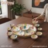 Góc nhìn từ trên cao cận cảnh bộ bát đĩa Hoa Mặ...