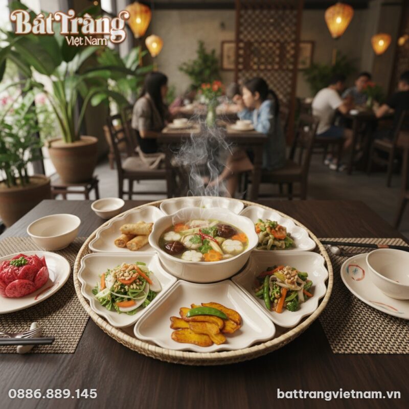 Cận cảnh Bộ Bát Đĩa Hoa Mặt Trời Vẽ Cá Màu Bát ...