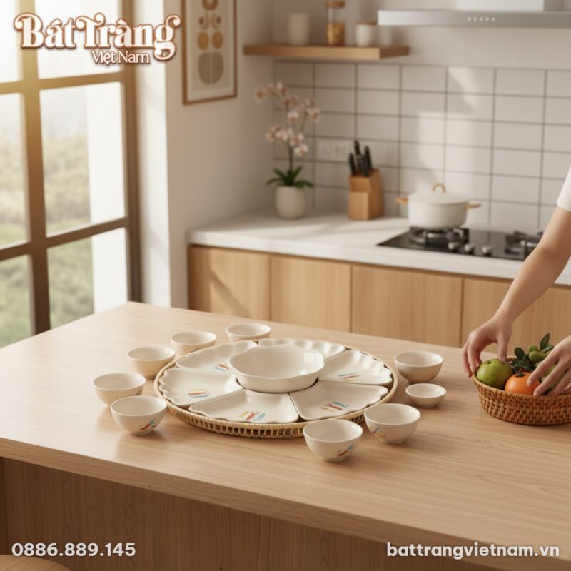 Một bàn ăn sáng bày biện tinh tế trong căn bếp ...