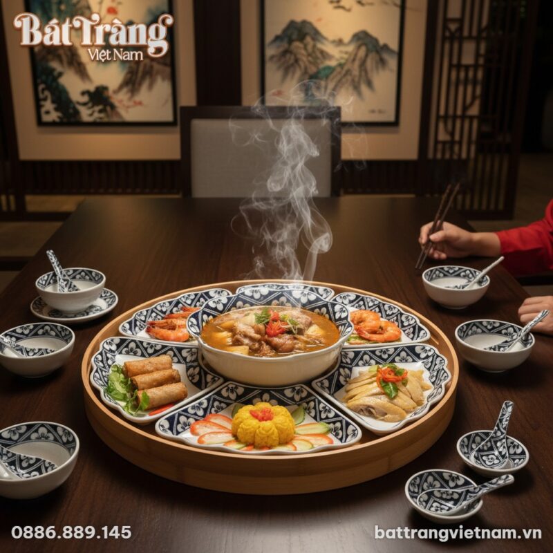 Góc nhìn cận cảnh độc đáo về bộ bát đĩa 'Hoa Mặ...