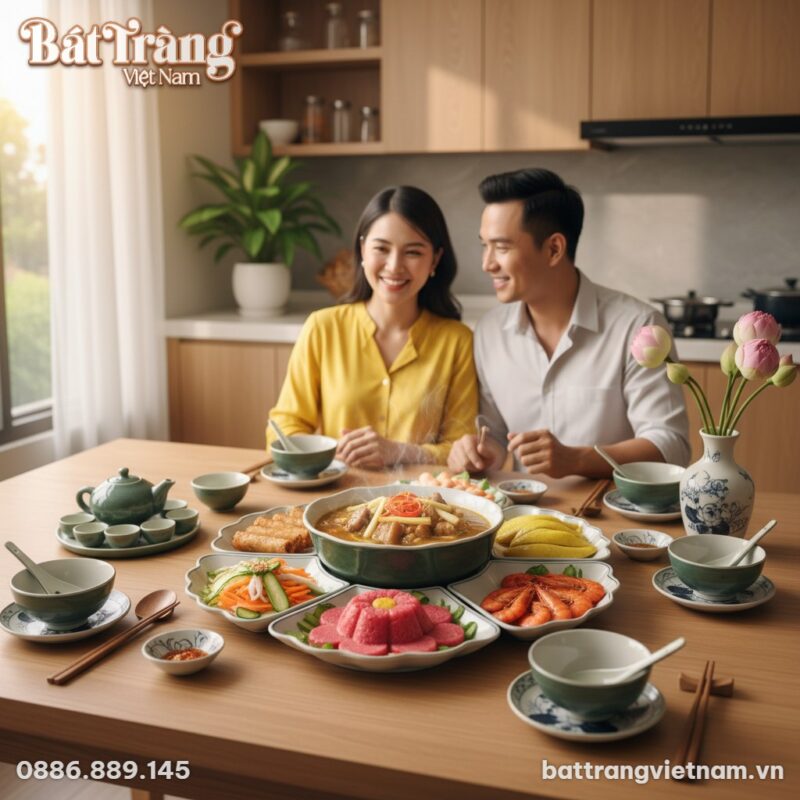 Bữa cơm gia đình ấm cúng trong căn bếp Việt hiệ...