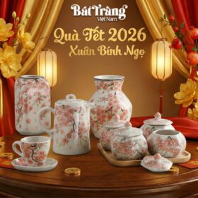 Bộ Quà Tặng Tết Gốm Sứ Hoa Anh Đào Xuân An Khang BT-QTT04