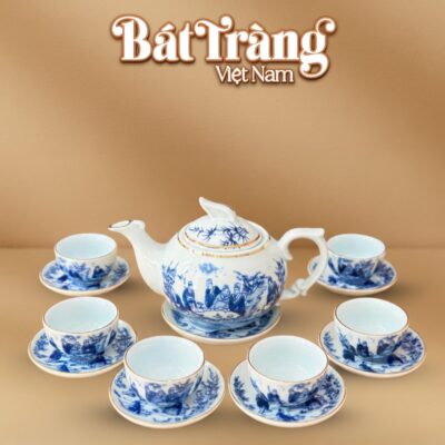 Bộ trà men lam Trúc Lâm Thất Hiền vẽ vàng dáng mắt phượng BT-AC56 - Ảnh đại diện
