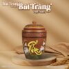 Chum Đựng Gạo Bát Tràng Chữ Phúc Hoa Sen Mộc Đắp Nổi BT-HG09