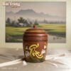 Chân dung một chum đựng gạo Bát Tràng chữ Phúc ...