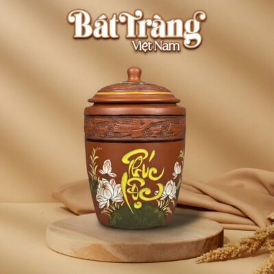 Chum Đựng Gạo Chữ "Phúc Lộc" Họa Tiết Sen Hồng Bát Tràng BT-HG08 - Ảnh đại diện