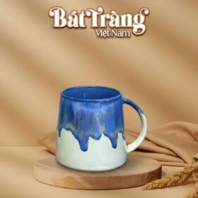 Cốc Sứ Bát Tràng Men Hoả Biến Dáng Thóp Quai Tròn BT-LS28