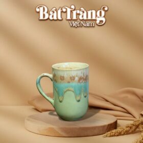Cốc Sứ Bát Tràng Men Hoả Biến Dáng Trụ Có Quai BT-LS27