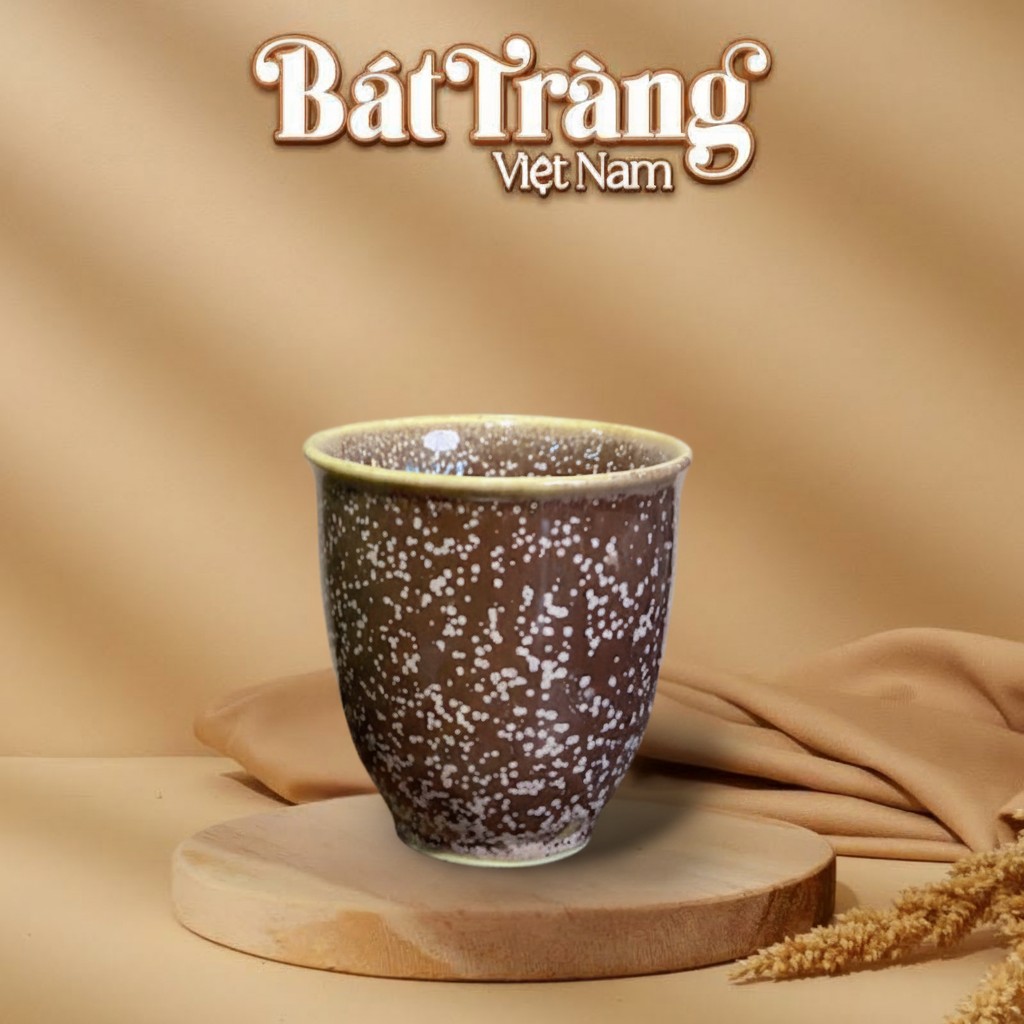 Cốc sứ Bát Tràng Men Hoả Biến Dáng Vát Không Quai LS-31