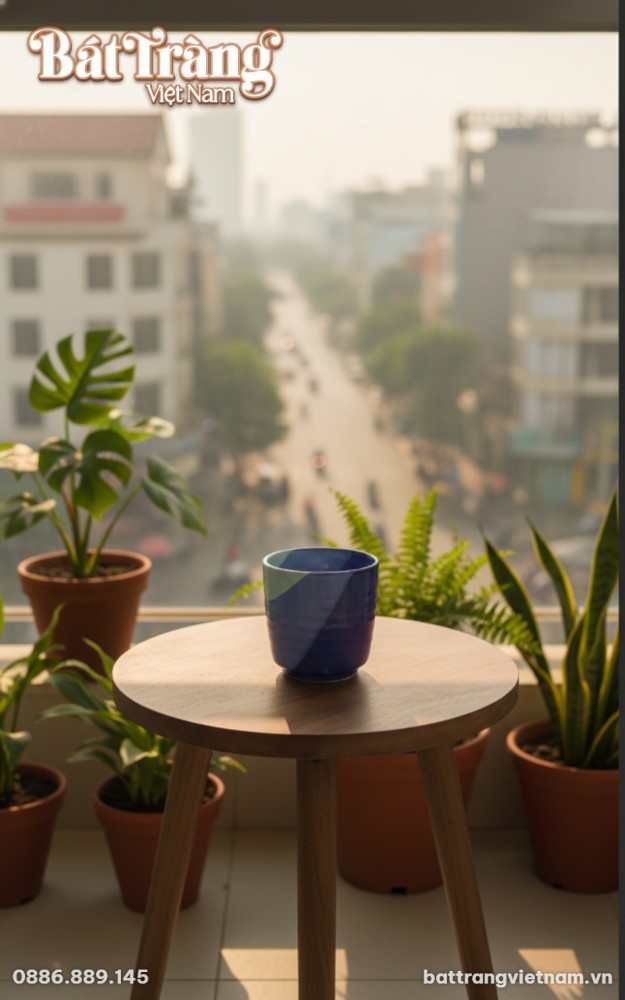 Cốc sứ men hoả biến tạo điểm nhấn cho không gian bài trí