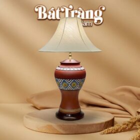 Đèn Ngủ Họa Tiết Thổ Cẩm Gốm Bát Tràng BT-DN19