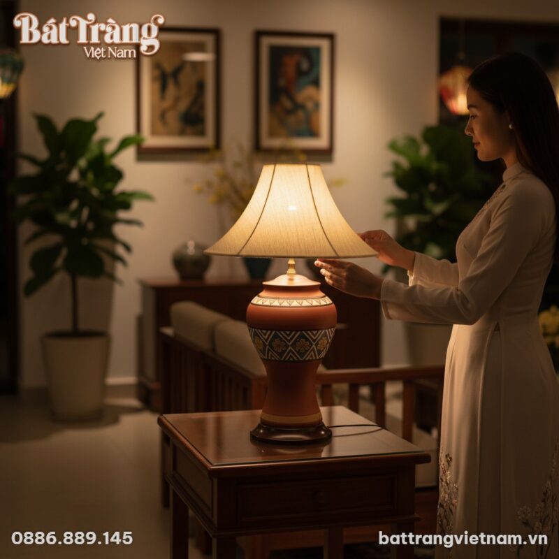 Một người phụ nữ trong áo dài cách tân thanh lị...