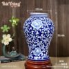 Kích thước Lọ hoa dáng đùi dế men xanh vẽ hoa mẫu đơn BT-LH33