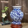 Kích thước Lọ hoa dáng vò men xanh vẽ hoa phù dung BT-LH37