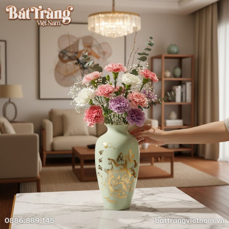 Lọ hoa Mã Đáo Thành Công cao 29cm cắm hoa cẩm c... Lọ hoa Mã Đáo Thành Công cao 29cm cắm hoa cẩm c...