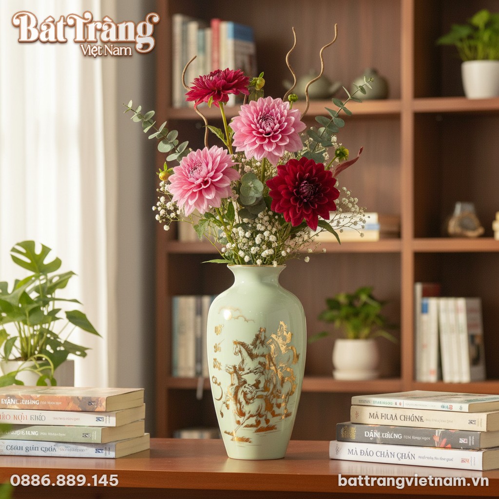 Góc nhìn cận cảnh lọ hoa Mã Đáo Thành Công cao ...