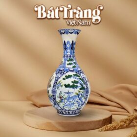 Lọ Tỳ Bà Tứ Cảnh Tùng Cúc Trúc Mai Vẽ Tay Bát Tràng BT-LTB03