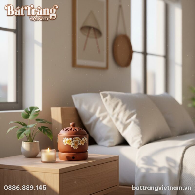 Một lư điện xông tinh dầu gốm Bát Tràng tinh xả...