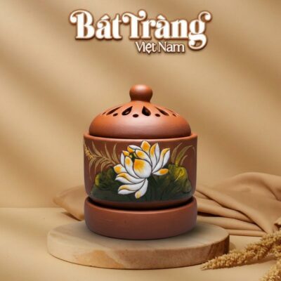 Lư Xông Tinh Dầu Gốm Bát Tràng Họa Tiết Hoa Sen Thanh Bình BT-DX01 - Ảnh đại diện