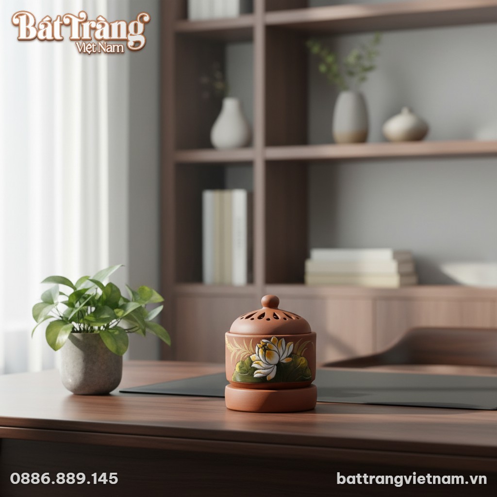 Trên bàn làm việc gỗ tối màu trong một văn phòn...