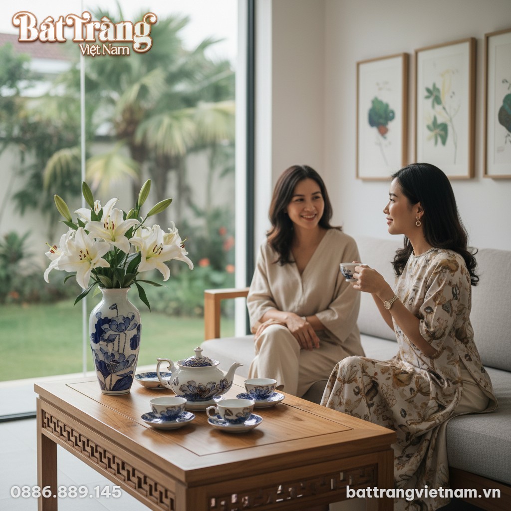 Một buổi trà chiều ấm cúng trong phòng khách ph...