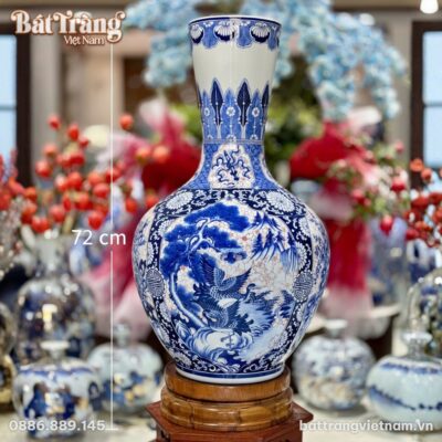 Kích thước Tỏi Bình Cổ Ngỗng Tứ Cảnh Tùng Cúc Trúc Mai BT-TB08