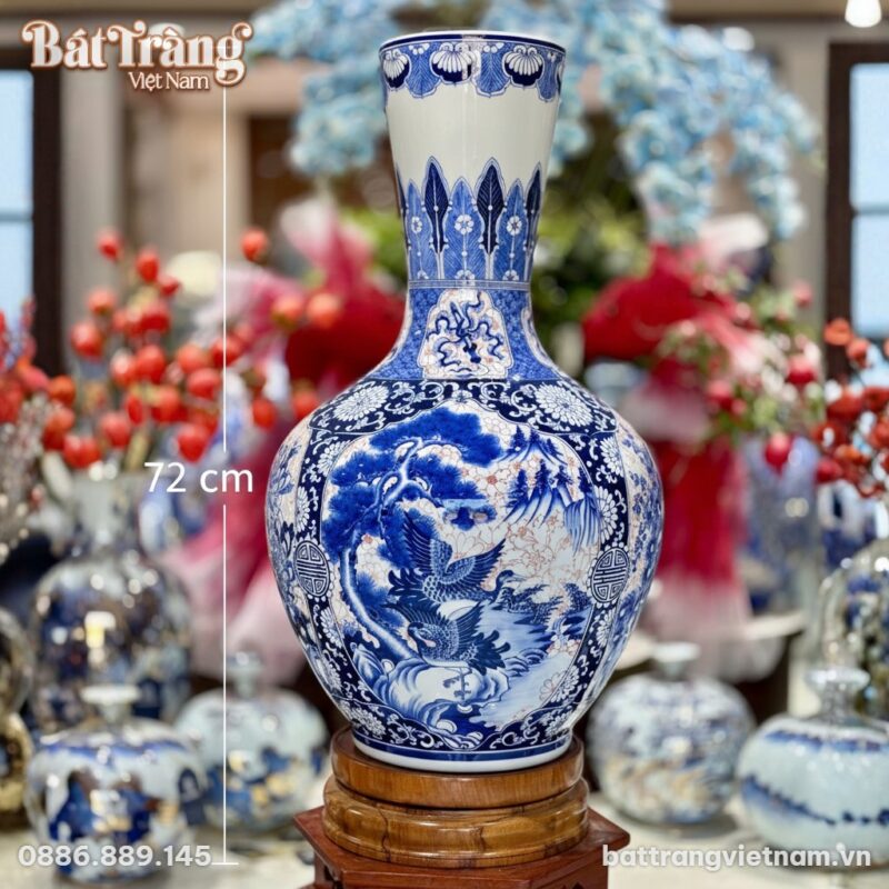 Kích thước Tỏi Bình Cổ Ngỗng Tứ Cảnh Tùng Cúc Trúc Mai BT-TB08 Kích thước Tỏi Bình Cổ Ngỗng Tứ Cảnh Tùng Cúc Trúc Mai BT-TB08