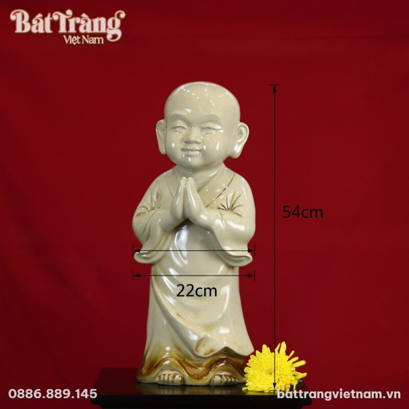 Kích thước Tượng Chú Tiểu Chắp Tay An Nhiên Men Rạn Bát Tràng BT-TCT01 Kích thước Tượng Chú Tiểu Chắp Tay An Nhiên Men Rạn Bát Tràng BT-TCT01