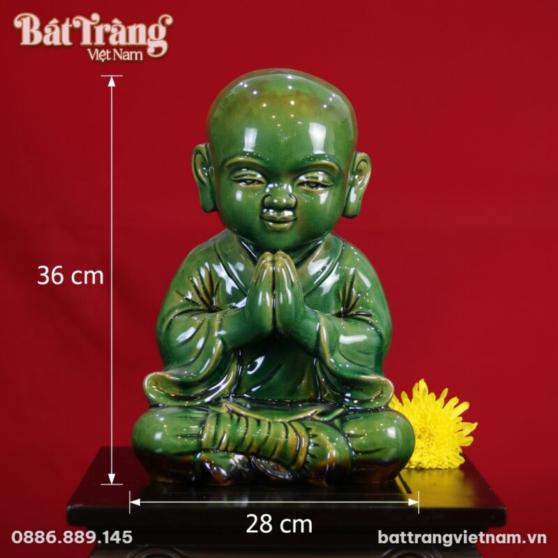 Kích thước Tượng Chú Tiểu Thiền Định Men Ngọc Lục Bát Tràng XG-TCT03 Kích thước Tượng Chú Tiểu Thiền Định Men Ngọc Lục Bát Tràng XG-TCT03