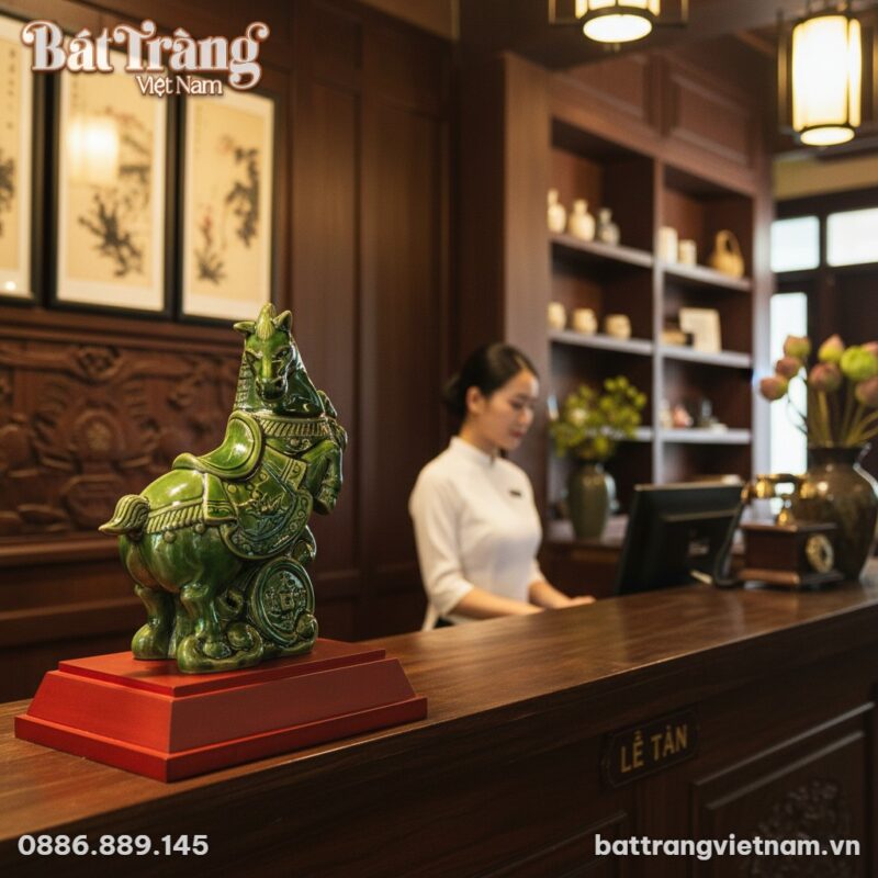 Góc nhìn thấp, tượng ngựa men ngọc 21cm (có đế ... Góc nhìn thấp, tượng ngựa men ngọc 21cm (có đế ...