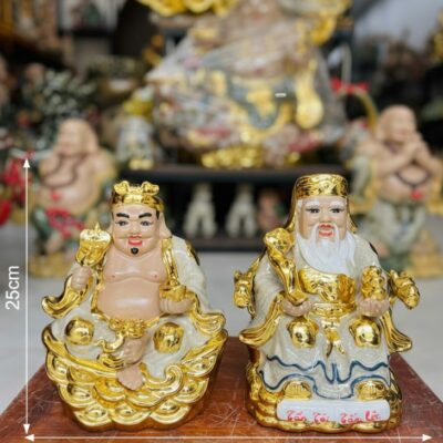 Kích thước Tượng Thần Tài - Thổ Địa men rạn dát vàng BT-TTTĐ01