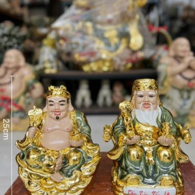 Kích thước Tượng Thần Tài - Thổ Địa men xanh ngọc lục dát vàng BT-TTTĐ03