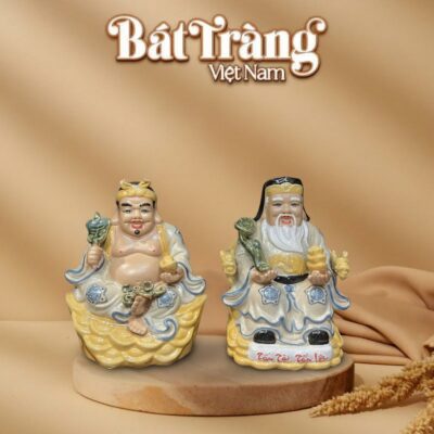 Tượng Thần Tài - Thổ Địa Tấn Tài Tấn Lộc men rạn màu vàng nhạt BT-TTTĐ07 - Ảnh đại diện