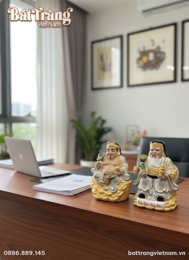 Tượng Thần Tài Thổ Địa Tấn Tài Tấn Lộc men rạn ...