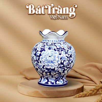 Vò miệng lượn cắm hoa men xanh hoa mẫu đơn BT-LH35 - Ảnh đại diện