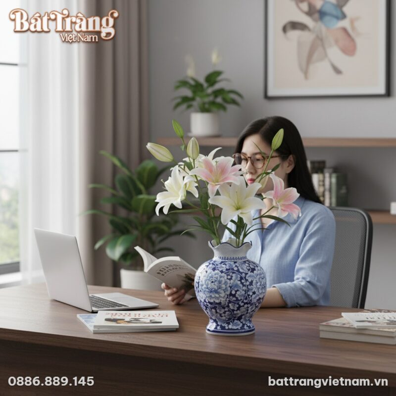 Một người mẫu thanh lịch trong trang phục áo dà...