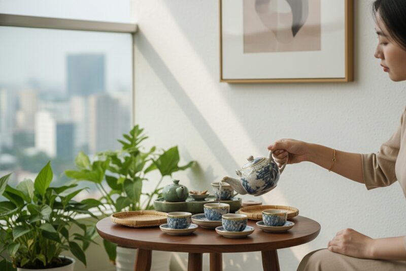 Góc ban công yên tĩnh của một căn hộ Việt Nam h...