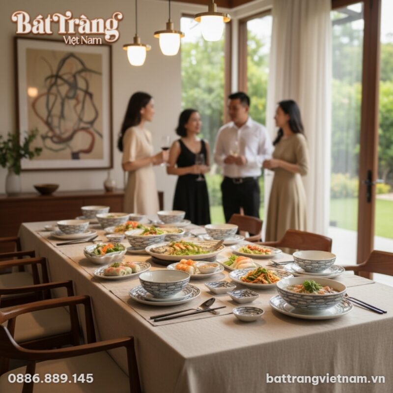 Bàn tiệc sang trọng trong phòng ăn phong cách V... Bàn tiệc sang trọng trong phòng ăn phong cách V...