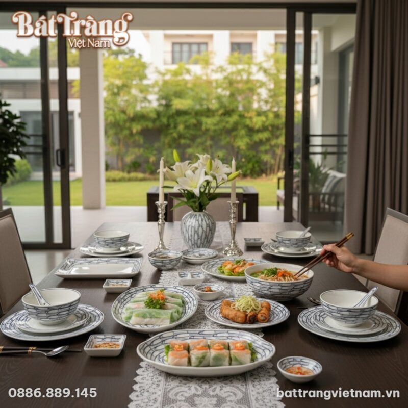 Cận cảnh một chiếc đĩa vuông và bát ăn cơm từ b... Cận cảnh một chiếc đĩa vuông và bát ăn cơm từ b...