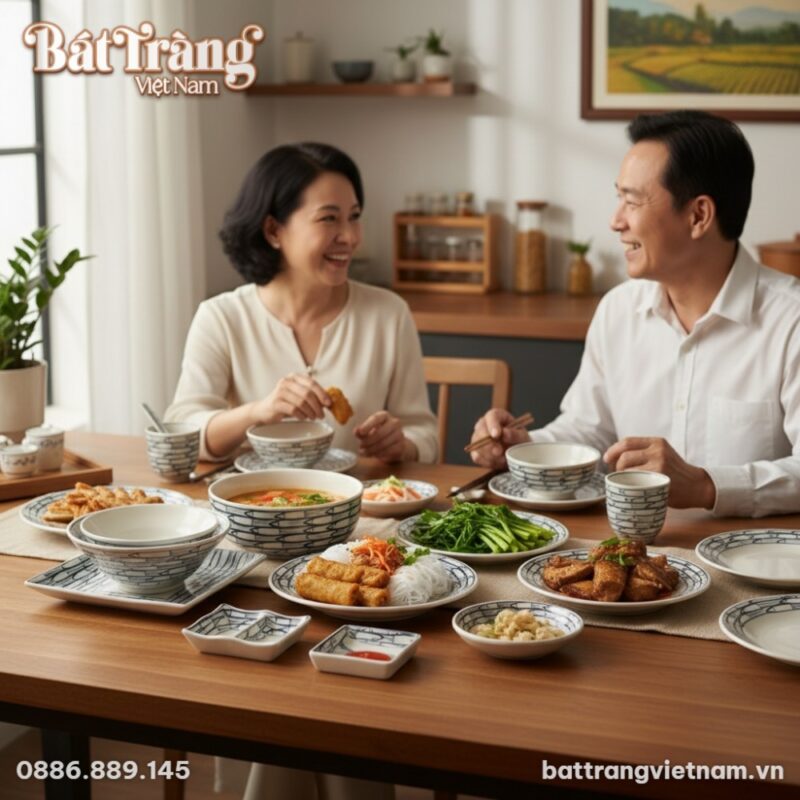 Bàn ăn gia đình ấm cúng trong căn bếp Việt hiện... Bàn ăn gia đình ấm cúng trong căn bếp Việt hiện...