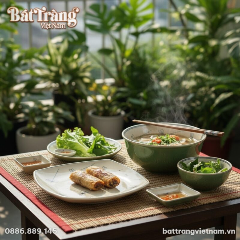 Cận cảnh đĩa lớn và tô nhỏ thuộc bộ bát đĩa Bát... Cận cảnh đĩa lớn và tô nhỏ thuộc bộ bát đĩa Bát...