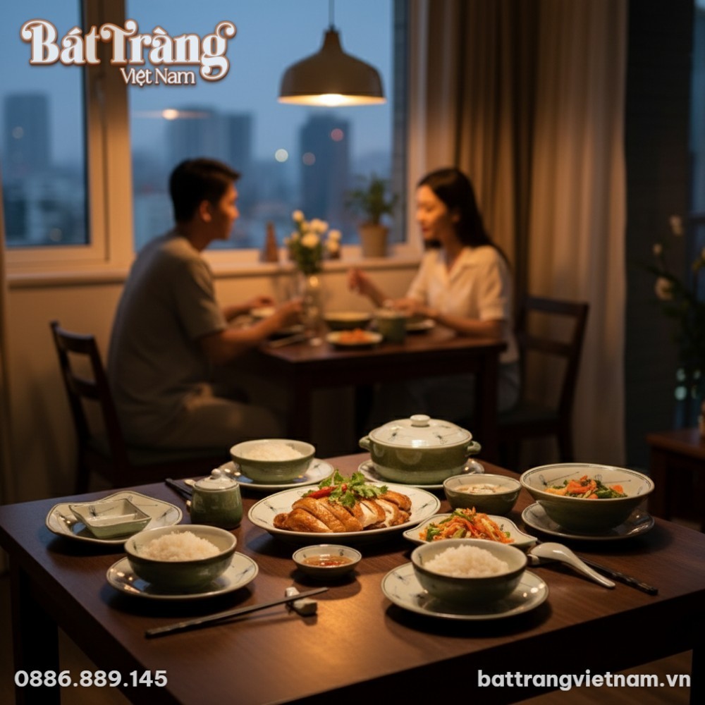 Bộ bát đĩa hoạ tiết chuồn chuồn an toàn, chất lượng để đựng thức ăn