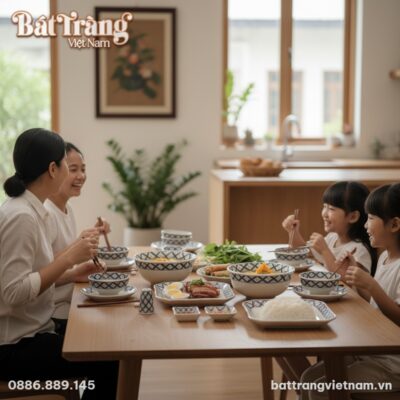 Một gia đình Việt hiện đại đang thưởng thức bữa...