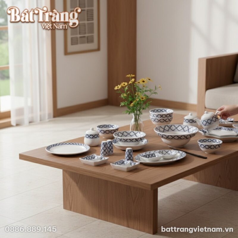 Một góc bàn trà thanh lịch trong phòng khách tố...