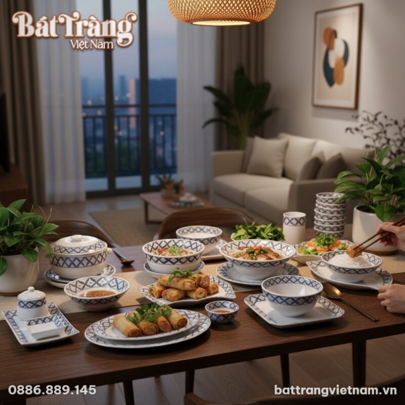 Một bàn tiệc nhỏ thanh lịch trong căn hộ Việt N...