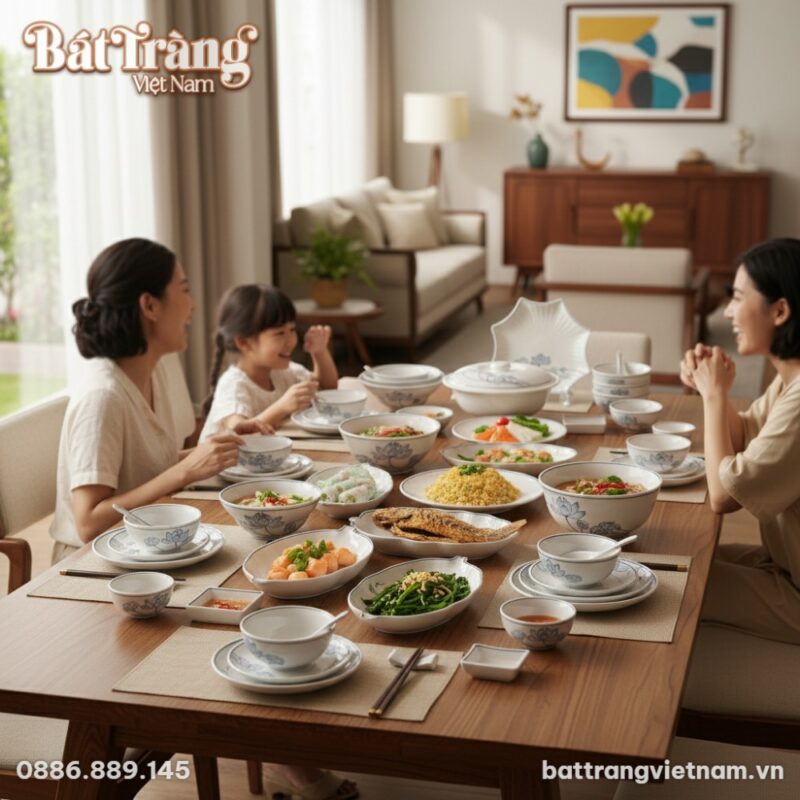 Bữa cơm gia đình ấm cúng tại một ngôi nhà Việt ...