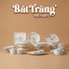 Bộ bát đĩa Bát Tràng men sứ trắng hoạ tiết sen thanh nhã quây quần BD-74 - Ảnh đại diện