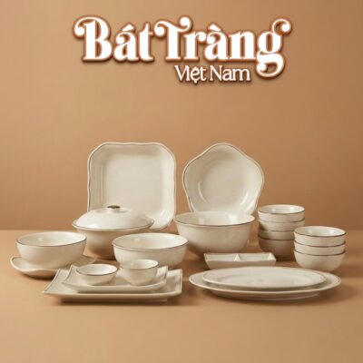 Bộ bát đĩa men sứ trắng An Cư Lạc Thực BD-54 - Ảnh đại diện