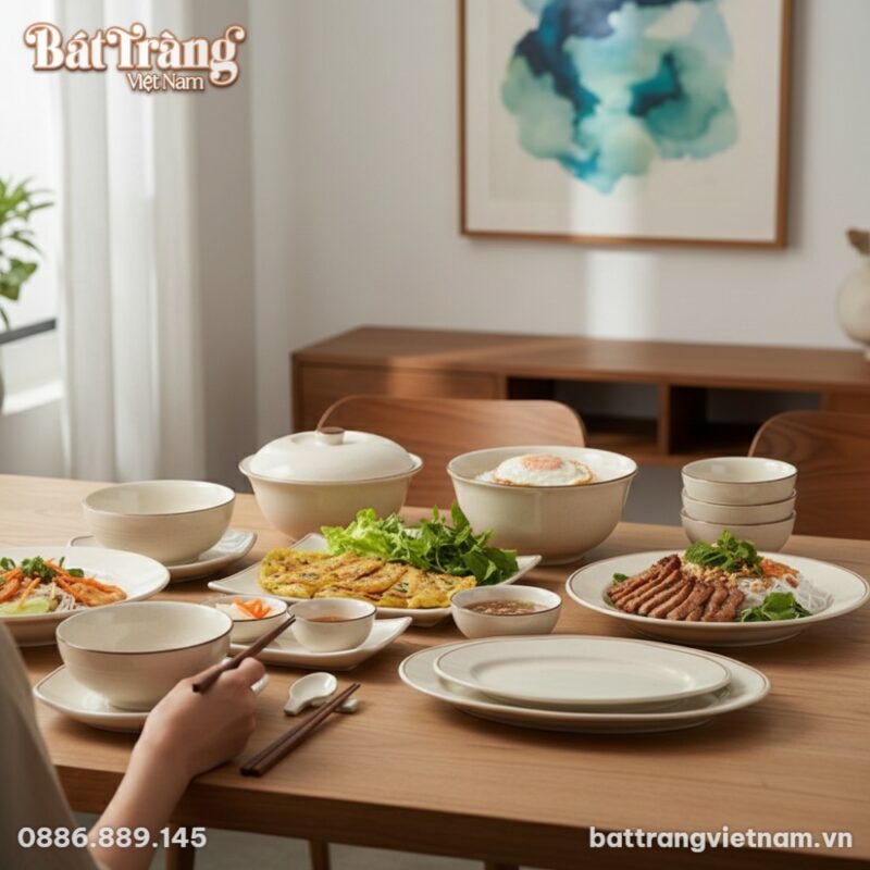 Cận cảnh một chiếc bát và một chiếc đĩa thuộc b... Cận cảnh một chiếc bát và một chiếc đĩa thuộc b...