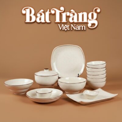 Bộ bát đĩa men sứ trắng An Cư Tứ Thực BD-51 - Ảnh đại diện